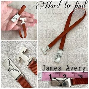 Ultra Rare UT Longhorn James Avery grosgrain ribbon silver bookmark